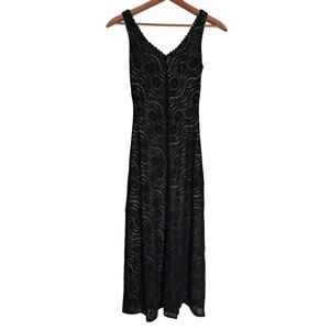 VTG 90s Y2K Mesh Lace Midi Slip Dress XS Stretch Whimsigoth Witchy Fairy‎ Grunge